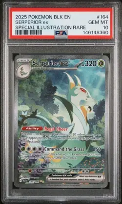 PSA 10 Serperior EX 164/086 Pokemon Black Bolt Special Illustration Rare Card - Image 1