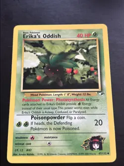 Erika’s Oddish 47/132 Gym Heroes Pokemon Card - Image 1