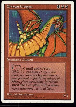 Shivan Dragon Rare Fourth Edition Magic: The Gathering Lightly Played - Image 1