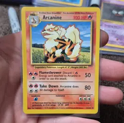 Pokemon TCG Base Set Arcanine 23/102 Rare Unlimited Regular English 1999 NM - Image 1