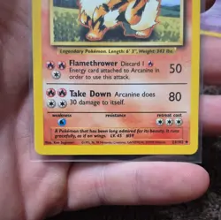Pokemon TCG Base Set Arcanine 23/102 Rare Unlimited Regular English 1999 NM - Image 2