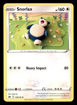 Snorlax 109/159 Rare Crown Zenith Pokemon Near Mint Asako Ito - Image 1