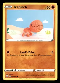 Trapinch 089/189 Common Darkness Ablaze Pokemon Near Mint Asako Ito Crochet - Image 1