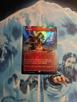 MTG Gamble *BORDERLESS FOIL* Dominaria Remastered 433 NM - Image 1