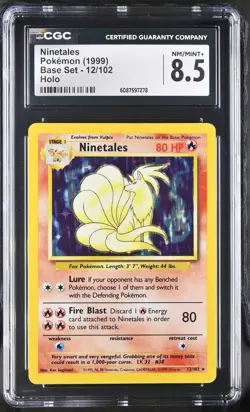 1999 Base Set #12/102 Ninetales Holo CGC 8.5 - Image 1