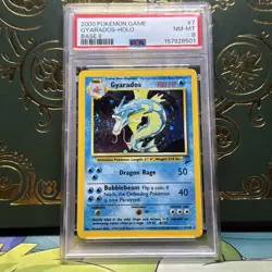 Pokemon TCG Gyarados Base Set 2 7/130 Holo Unlimited Holo New cert PSA 8 - Image 1