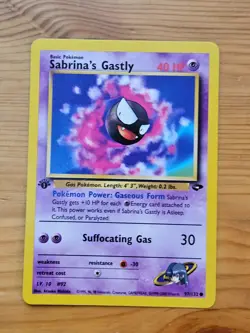 Pokemon TCG Sabrina's Gastly 97/132 Gym Challenge 1st Edition LP WOTC. - Image 1