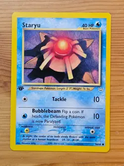 Pokemon TCG Staryu 56/64 Neo Revelation 1st Edition LP WOTC. - Image 1