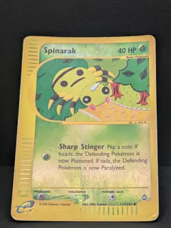 Spinarak 111/147 Aquapolis Reverse Holo Rare Pokemon TCG Nintendo HP - Image 3