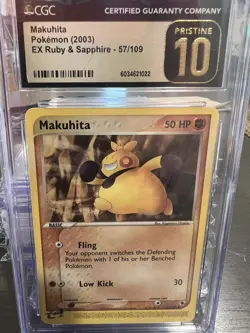 Pokemon TCG Makuhita 57/109 Ex Ruby&Sapphire 2003 CGC PRISTINE 10 💎POP 9!!💎 - Image 1
