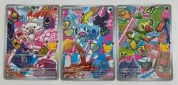 Pokemon First Partner Illustration Series 2 Galar Gen 8 Scorbunny Sobble Grookey - Image 1