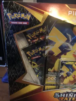 Pokemon TCG: Shining Fates Collection Pikachu V Box 4 Booster Packs Sealed New! - Image 2