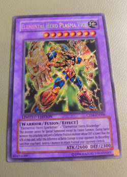 Elemental HERO Plasma Vice Ct04-En006 2007 Secret rare Limited Edition LP - Image 2