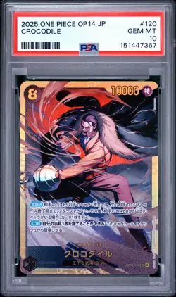Crocodile 120 One Piece Op14-the Azure Sea's Seven One Piece Japanese PSA 10 - Image 1