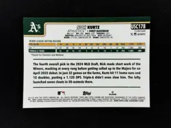 2025 Topps Chrome Update Nick Kurtz RC RayWave Refractor Rookie MLB #USC178 A's - Image 2