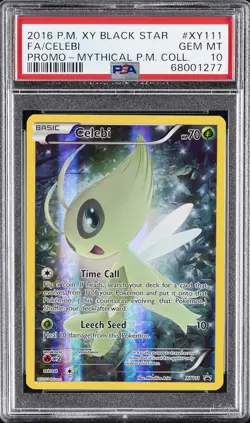 2016 POKEMON XY BLACK STAR PROMO MYTHICAL POKEMON COLL FULL ART/CELEBI PSA 10 - Image 1