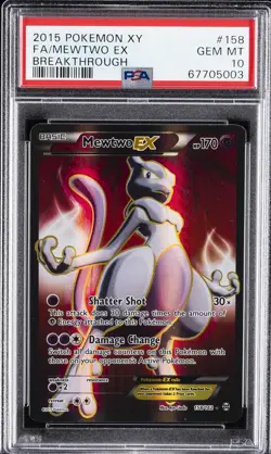 2015 POKEMON XY BREAKTHROUGH #158 FULL ART/MEWTWO EX PSA 10 - Image 1
