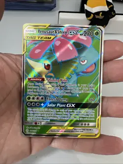 VENUSAUR & SNIVY GX 2019 Pokemon SM Cosmic Eclipse Tag Team #210/236 NM+ Rare - Image 1