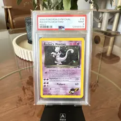 Pokemon 2000 Gym Challenge Rockets Mewtwo Holo #14 PSA 9 Mint - Image 1