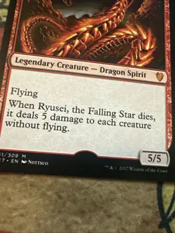 Mtg Magic Card Ryusei The Falling Star Missing Hologram C17 Error Misprint - Image 2