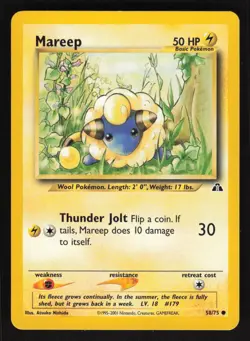 Pokemon Neo Discovery #58/75 Mareep Card TCCCX - Image 1