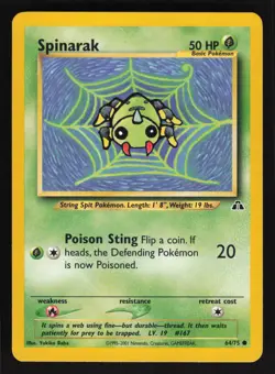 Pokemon Neo Discovery #64/75 Spinarak Card TCCCX - Image 1