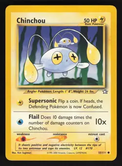Pokemon Neo Genesis 55/111 Chinchou Card TCCCX A - Image 1