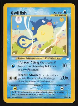 Pokemon Neo Revelation #49/64 Qwilfish Card TCCCX - Image 1