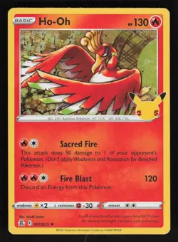 Ho-Oh #001/025 Celebrations Pokemon Holo Card TCCCX - Image 1