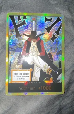 DON!! Card (Dracule Mihawk) (Gold) The Azure Sea's Seven Foil - Image 1