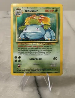 Pokemon TCG Venusaur Base Set Holo Rare Card 15/102 Vintage WOTC HP - Image 1