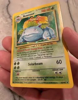 Pokemon TCG Venusaur Base Set Holo Rare Card 15/102 Vintage WOTC HP - Image 2
