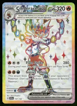 Pokemon Cards Cinderace ex 157/142 Stellar Crown Ultra Rare NM - Image 1