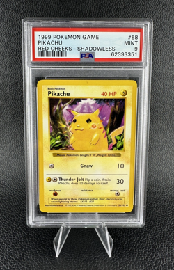 RED CHEEKS Pikachu Pokemon 58/102 Base set Shadowless MINT PSA 9 / RARE - Image 1