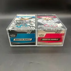 2x Pokemon Black Bolt White Flare Sealed Booster Bundle Display Case W/Acrylic - Image 1