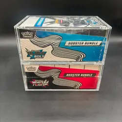 2x Pokemon Black Bolt White Flare Sealed Booster Bundle Display Case W/Acrylic - Image 2