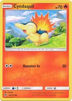 x4 Cyndaquil - 40/214 - Common Pokemon SM8 Lost Thunder M/NM English - Image 1