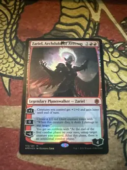 Mtg Magic Card Zariel Archduke Of Avernus Foil Misprint Missing Foil Texture - Image 1