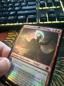 Mtg Magic Card Zariel Archduke Of Avernus Foil Misprint Missing Foil Texture - Image 4