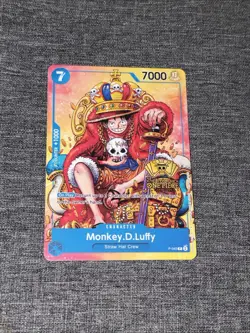 Monkey.D.Luffy P-043 2nd Anniversary Stamped Promo One Piece TCG English Card NM - Image 1