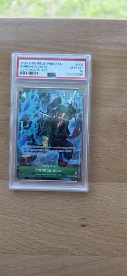 Roronoa Zoro Alternate Art Parallel PRB02-006 PSA 10 One Piece English - Image 1