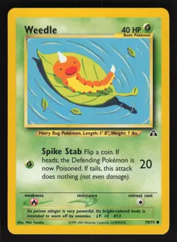 Pokemon Neo Discovery 70/75 Weedle Card TCCCX - Image 1