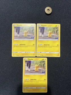 Pikachu 027/078 Pokemon Go Regular 3 CARD SET NM Pokemon TCG - Image 1