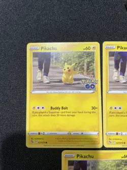 Pikachu 027/078 Pokemon Go Regular 3 CARD SET NM Pokemon TCG - Image 2