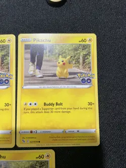 Pikachu 027/078 Pokemon Go Regular 3 CARD SET NM Pokemon TCG - Image 3