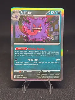 Pokemon Gengar 130 HP Stage 2 POR 050/088 Mind Jack Ability Holo Card - Image 1