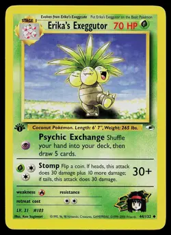 Pokemon Card - Erika's Exeggutor Gym Heroes 44/132 1st Edition Uncommon - Image 1