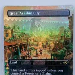 Magic The Gathering Great Arashin City TDM 0395 Rare Foil Borderless Land MTG - Image 1