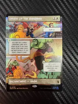 Origin of the Avengers (Borderless) (Foil) 0298 (R) MTG Marvel Super Heroes MSH - Image 1