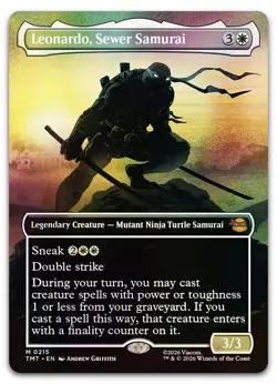 Leonardo, Sewer Samurai (Borderless) #215 (Foil) NM Teenage Mutant Ninja Turtles - Image 1